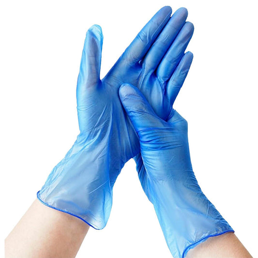 Disposable Vinyl Gloves Powder Free Clear, Blue Medical Work Tattoo Food Box 100