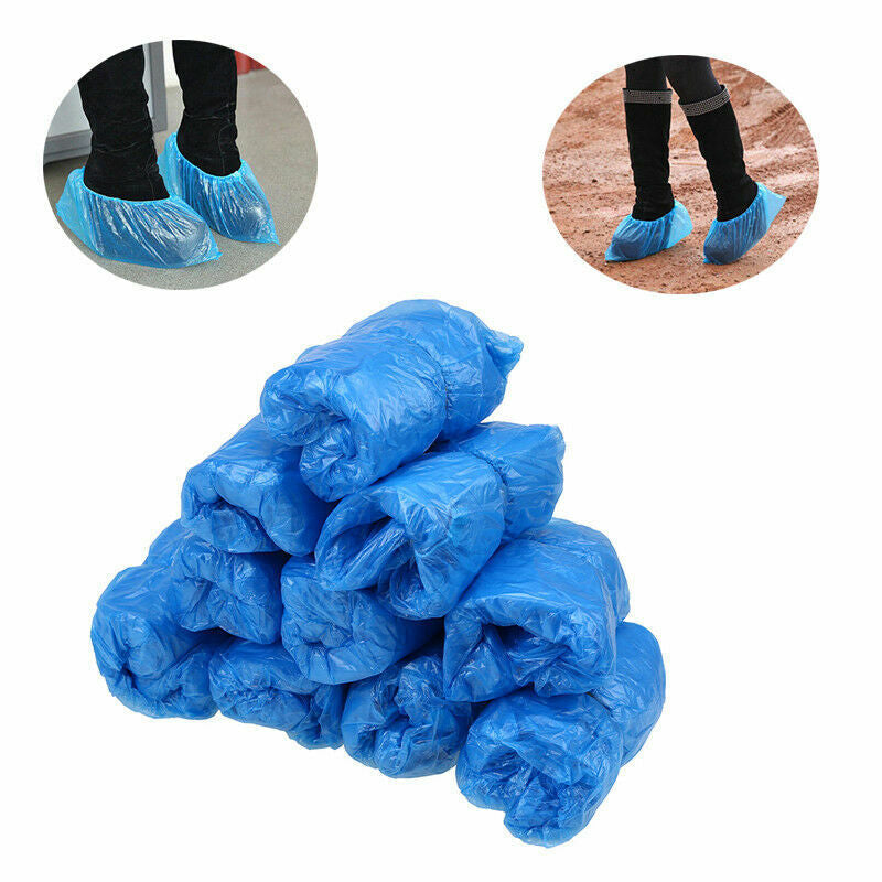 100Pcs Plastic Disposable Shoes Foot Cover Floor Cleaning Overshoes Waterproof