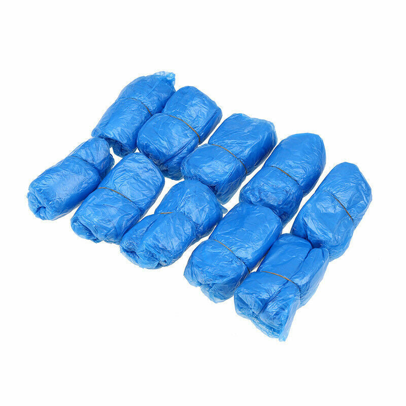 100Pcs Plastic Disposable Shoes Foot Cover Floor Cleaning Overshoes Waterproof