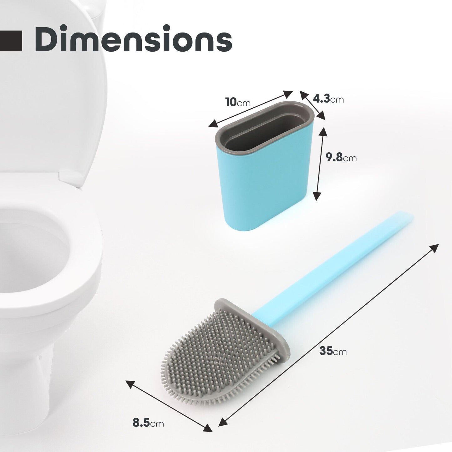 Toilet Brush & Holder Set Bathroom Cleaning Accessory Silicone